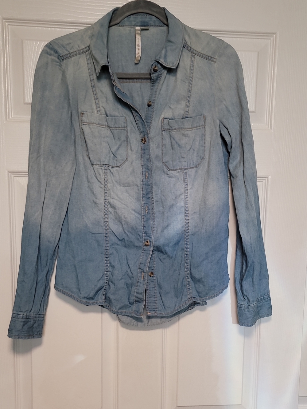 LC Lauren Conrad Light Blue Denim Button-Down Shirt